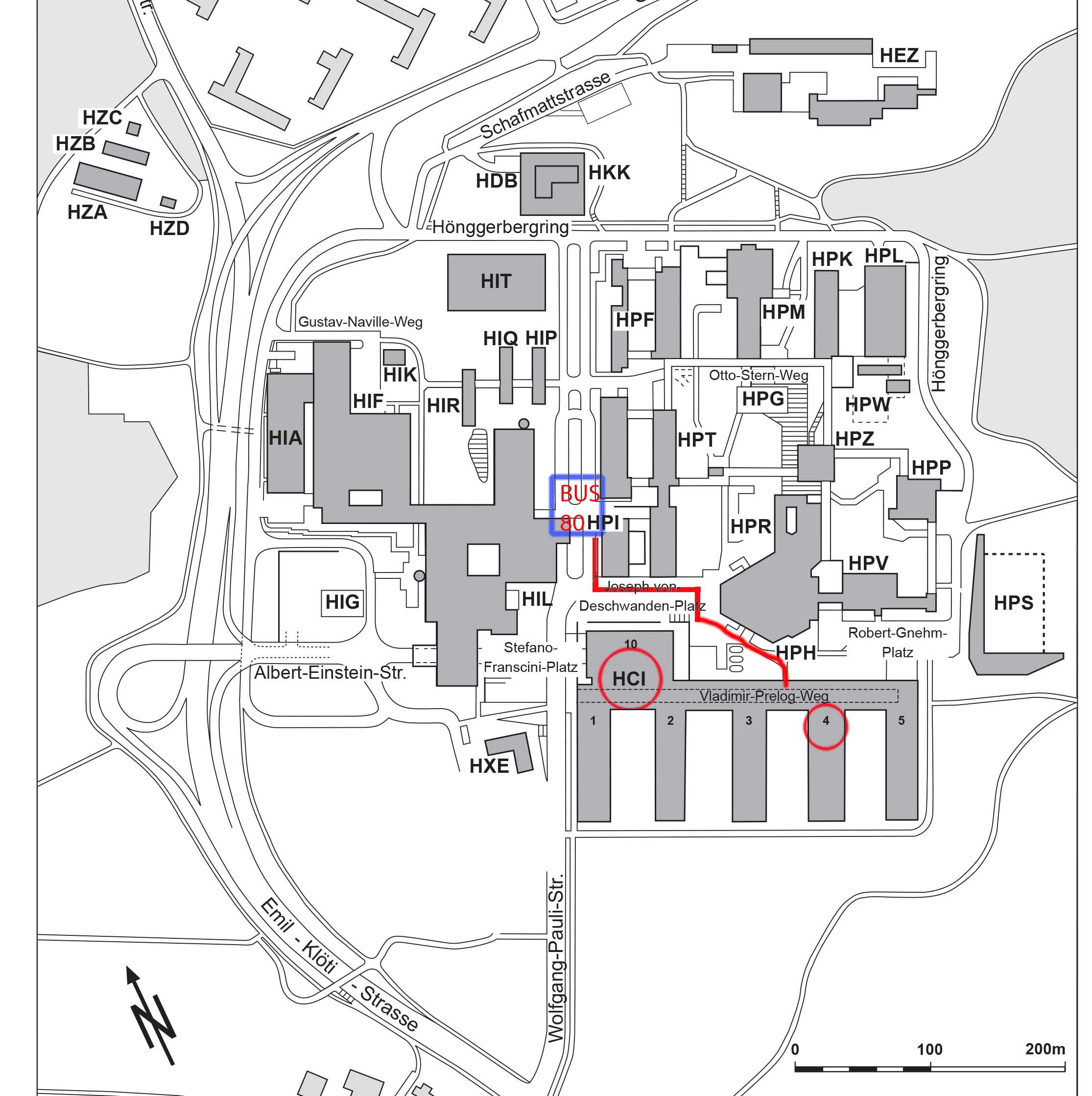 Enlarged view: Map ETH Hönggerberg